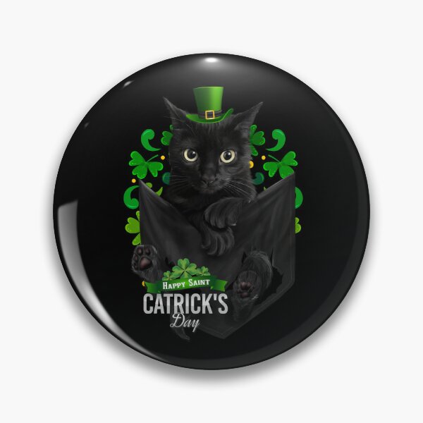 Item preview, St Patrick's Day Irish Saint Patrick's Shamrock Fur Black Cat designed and sold by Barnissim.