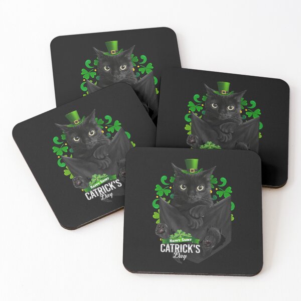 Item preview, St Patrick's Day Irish Saint Patrick's Shamrock Fur Black Cat designed and sold by Barnissim.