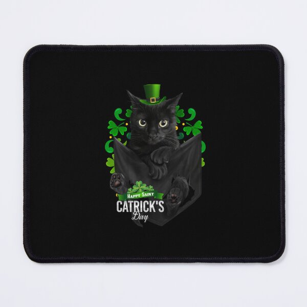 Item preview, St Patrick's Day Irish Saint Patrick's Shamrock Fur Black Cat designed and sold by Barnissim.