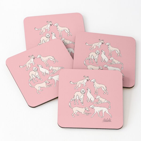 Item preview, Playing Cream White Saluki - Pink Background designed and sold by Lulupainting.