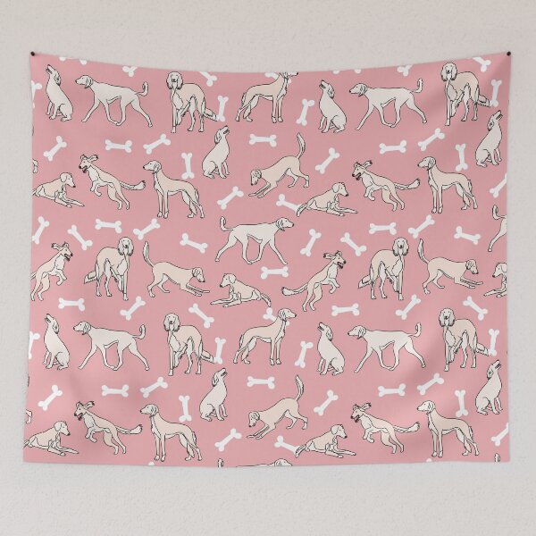 Item preview, Playing Cream White Saluki - Pink Background designed and sold by Lulupainting.