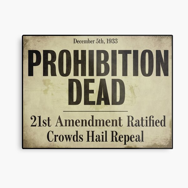 Prohibition Dead Newspaper Headline Metal Print