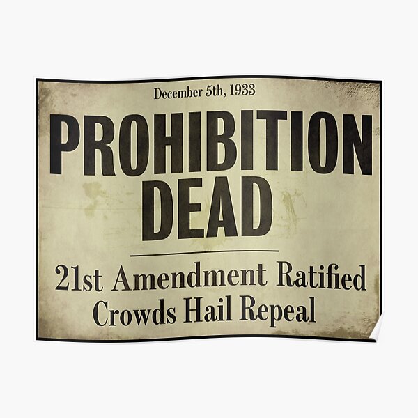 Prohibition Dead Newspaper Headline Poster