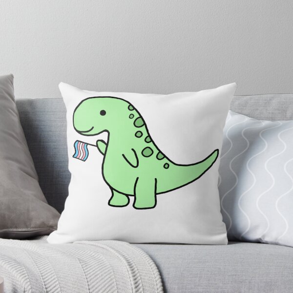 Item preview, dinosaur holding trans pride flag designed and sold by sydneymmd.