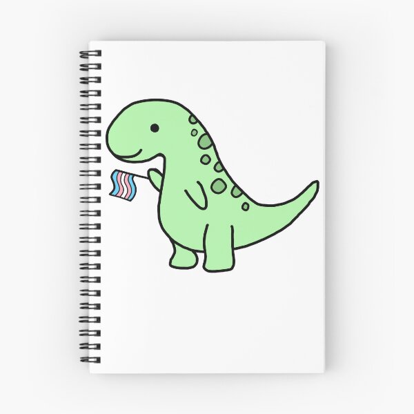 Item preview, dinosaur holding trans pride flag designed and sold by sydneymmd.