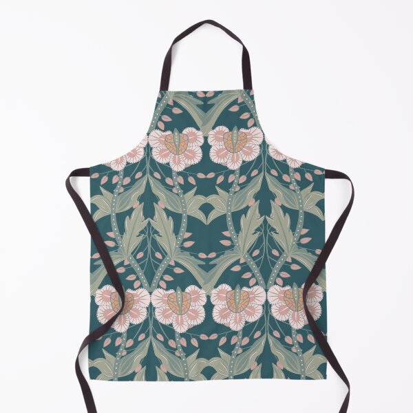 Item preview, Nouveau Folk Flower on Dark Teal designed and sold by Ornate Flair.
