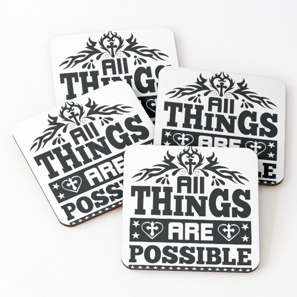 Item preview, Jesus All things are Possible Love God Happy Life Apparel Essential Motivation Inspiration Joy Mood designed and sold by DesignByHeartUK.