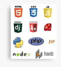 web developer programming language set Canvas Print