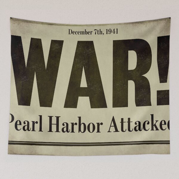 Item preview, Pearl Harbor Attacked Newspaper designed and sold by Sasha Art Gallery.