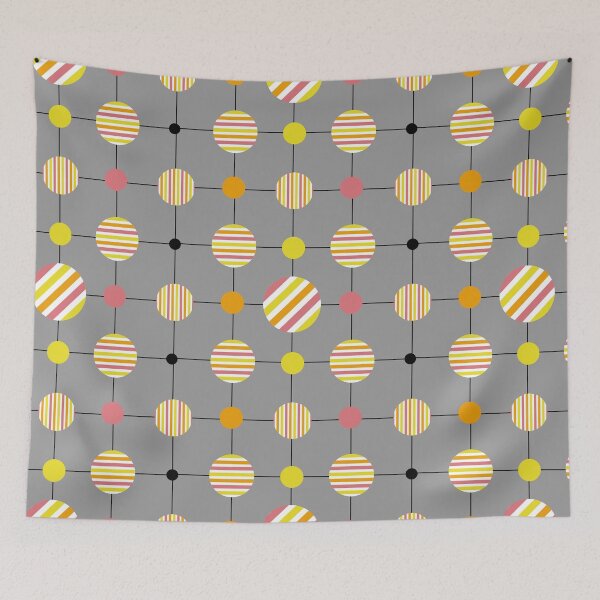 Item preview, Striped circles on a grid designed and sold by mixMixtli.