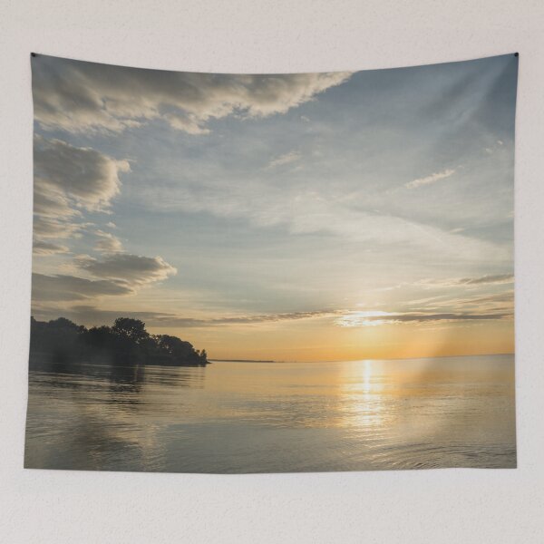 Item preview, Resplendent Daybreak - Waterfront Sunrise Hugged by Clouds designed and sold by Georgia Mizuleva.