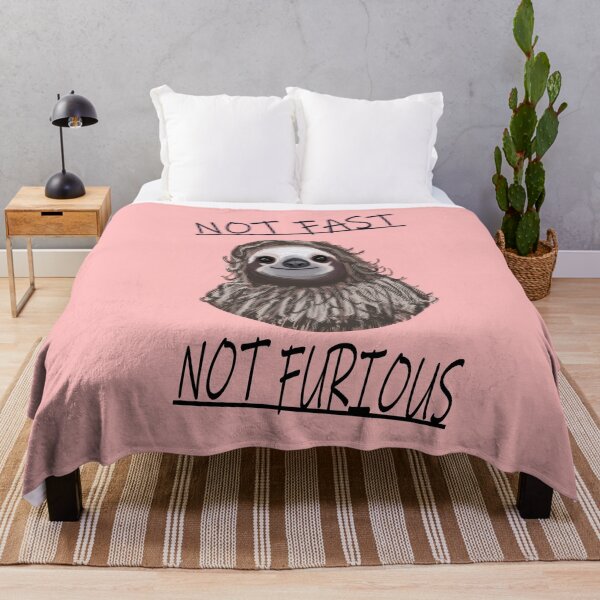 Item preview, Not Fast Not Furious Sloth light light pink background designed and sold by DemonicGloom.