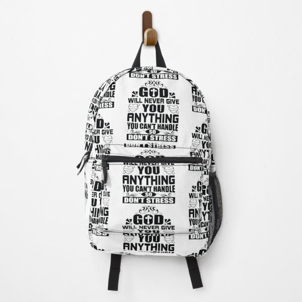 Item preview, God Will Never Give You anything You Can't Handle So Dont Stress Love God Happy Life Apparel Essential Motivation Inspiration Joy Mood designed and sold by DesignByHeartUK.