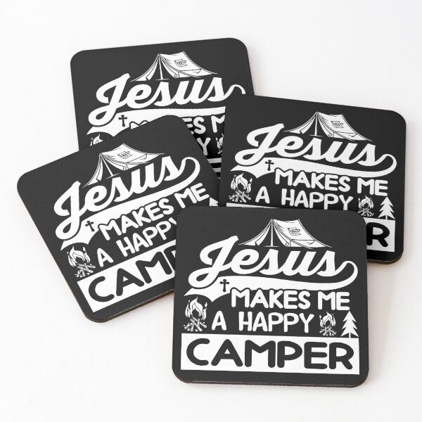 Item preview, Jesus makes me a happy Camper Faith Will Forever conquer Your Fear Jesus All things are Possible Love God Happy Life Apparel Essential Motivation Inspiration Joy Mood designed and sold by DesignByHeartUK.