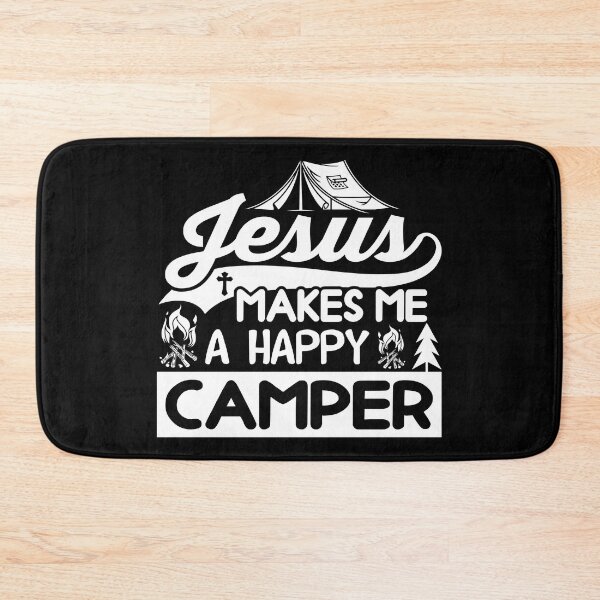 Item preview, Jesus makes me a happy Camper Faith Will Forever conquer Your Fear Jesus All things are Possible Love God Happy Life Apparel Essential Motivation Inspiration Joy Mood designed and sold by DesignByHeartUK.