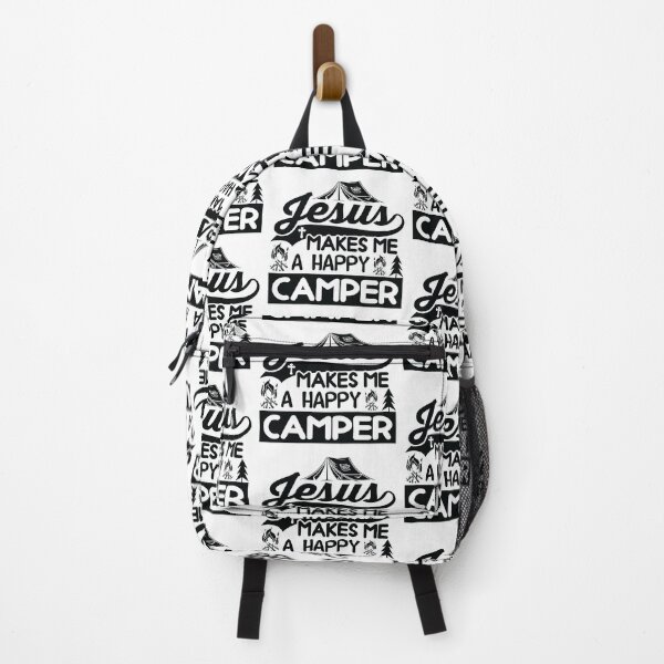 Item preview, Jesus makes me a happy Camper Faith Will Forever conquer Your Fear Jesus All things are Possible Love God Happy Life Apparel Essential Motivation Inspiration Joy Mood designed and sold by DesignByHeartUK.