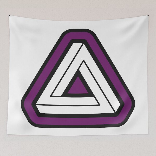 Item preview, Purple Impossible Triangle Optical Illusion designed and sold by iscaStudioArt.