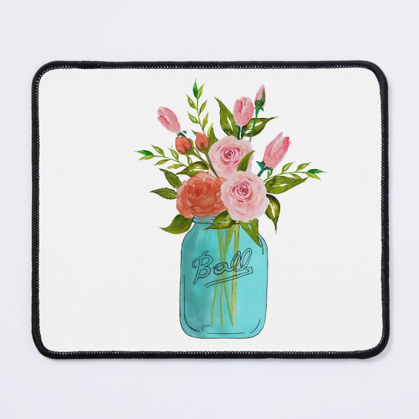 Item preview, Watercolor mason jar with flowers designed and sold by Designs1279.