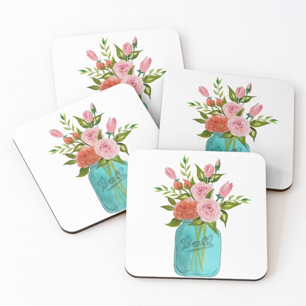 Item preview, Watercolor mason jar with flowers designed and sold by Designs1279.