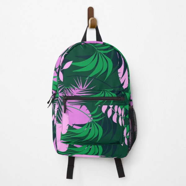 Item preview, Wild Colorful Tropical pink Leaves Pattern on Green designed and sold by GraphicsClub.