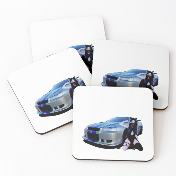 Artikelvorschau, Japanischer Anime-Girl-Autofan, Nissan Skyline r34 und Anime-Girl. entworfen und verkauft von CRWorks Shop.
