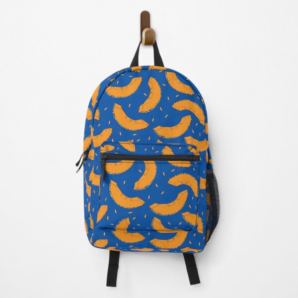 Item preview, Pattern with melon slices and seeds on dark blue background designed and sold by hmorena.