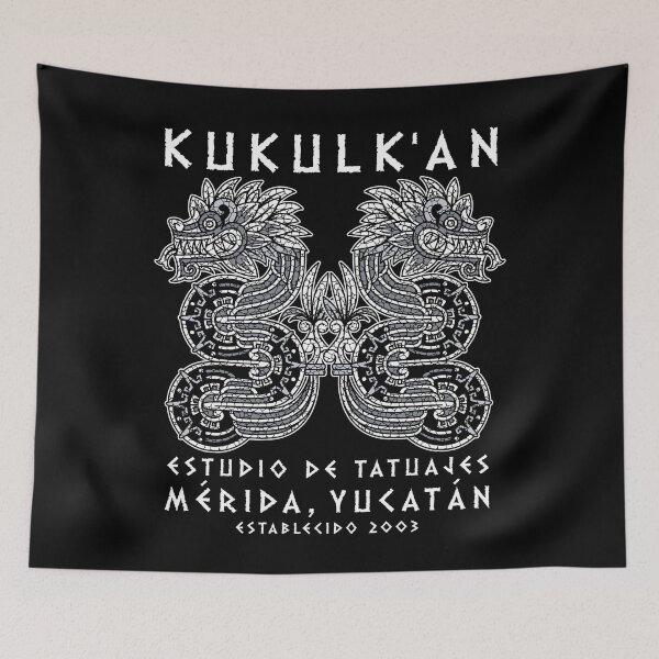 Item preview, Kukulk'an, Quetzalcoatl, Mayan Serpent God, Mexican Tattoo Studio Design, Merida Yucatan designed and sold by Proverbial Wisdom Design.