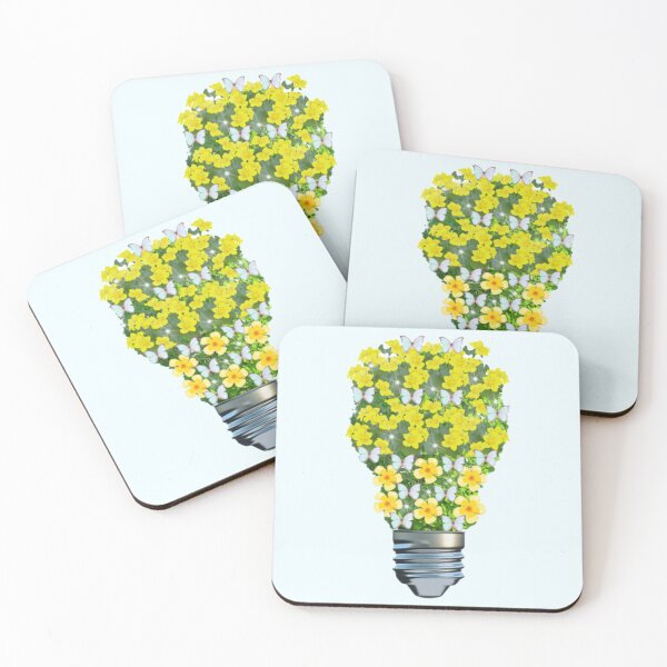 Item preview,  Light bulb with yellow flowers designed and sold by Yasmine Mohammed.