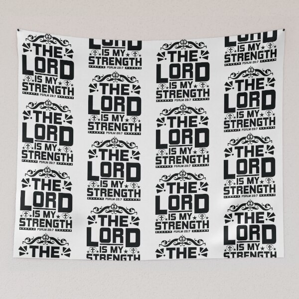 Item preview, The Lord Is My Strength Psalm Love God Happy Life Apparel Essential Motivation Inspiration Joy Mood designed and sold by DesignByHeartUK.
