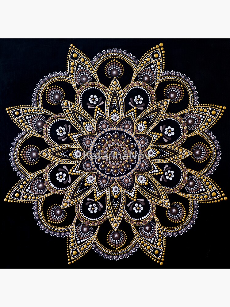 Big gold and brown mandala, Unique Flower Mandala wall art Sticker for  Sale by KatarinaNov