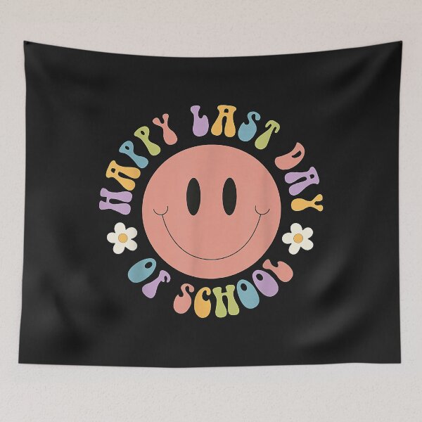 Item preview, Happy Last Day Of School retro smiley face graduation Summer designed and sold by luciaaljudith.