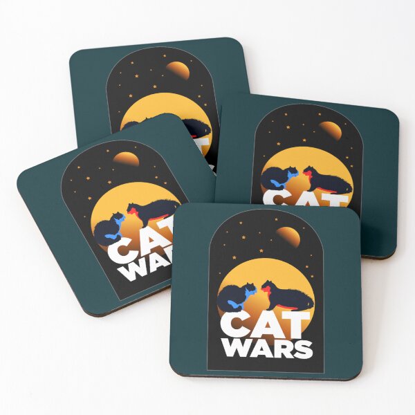 Item preview, Cat Wars Funny Fighting Cats at night vector art    designed and sold by soullook.