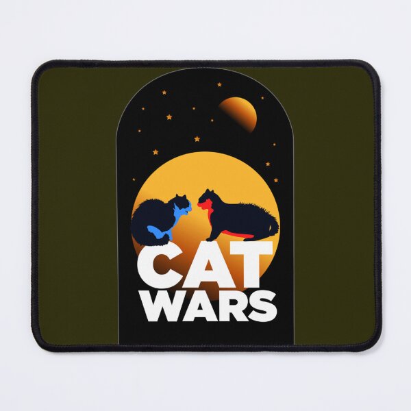 Item preview, Cat Wars Funny Fighting Cats at night vector art designed and sold by soullook.