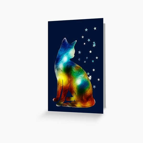 Space Cat On Milky Way, Cat, Space, Galaxy Greeting Card