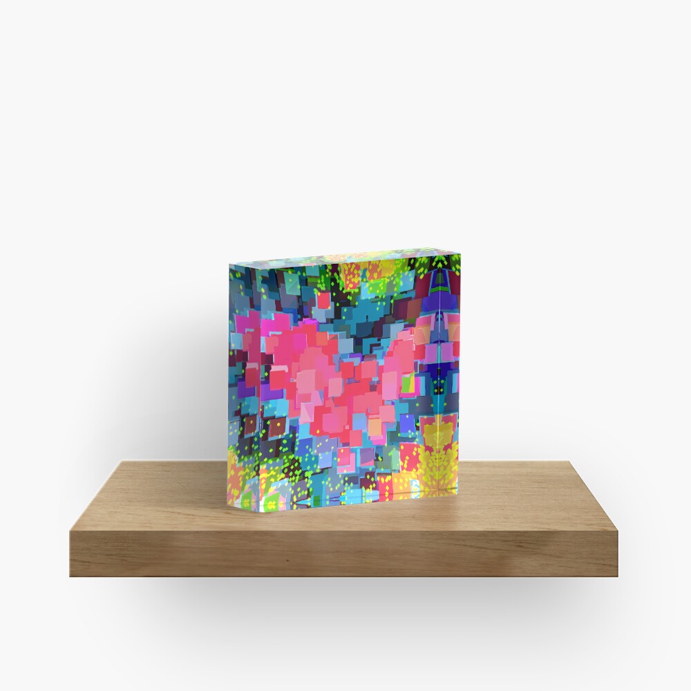 Shape of A Rainbow Heart Acrylic Block