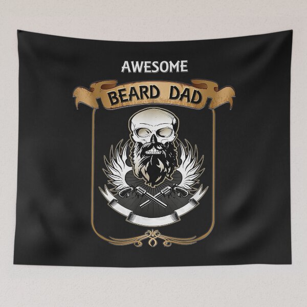 Item preview, Mens AWESOME BEARD DAD - Father's Day Skull Tattoo T-shirt designed and sold by luciaaljudith.