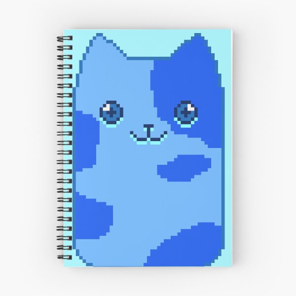 Item preview, Kawaii Blue Pixel Cat Cartoon Style designed and sold by With Love, InspireMari.