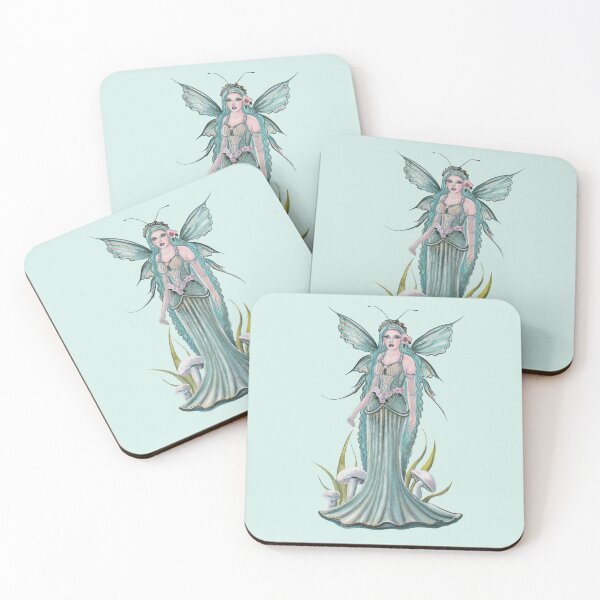 Item preview, Little mushroom fae fairy with flowers by Renee Lavoie designed and sold by Renee Lavoie.