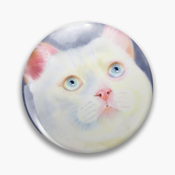 Item preview, curious white cat designed and sold by chrisbats.