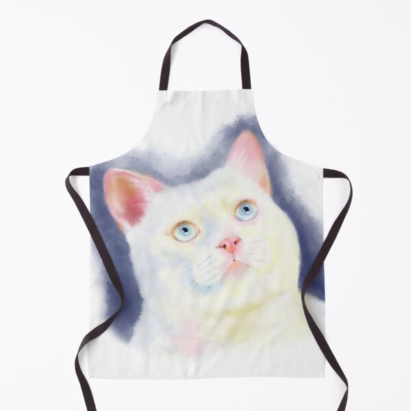 Item preview, curious white cat designed and sold by chrisbats.