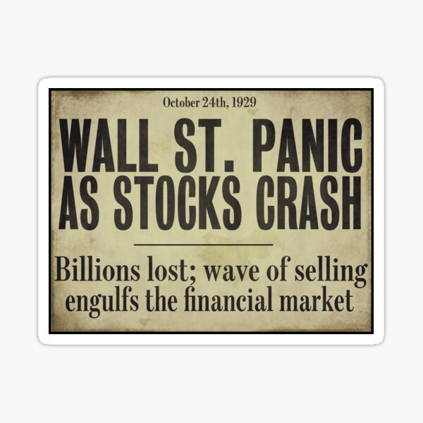 1929 Wall Street Stock Market Crash Sticker