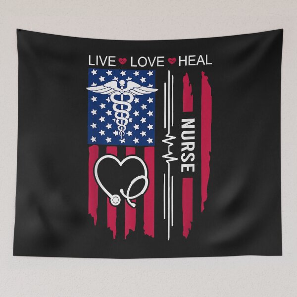 Item preview, Nurse Graduation, Nurse Week, Nursing School, Nurse US Flag designed and sold by luciaaljudith.