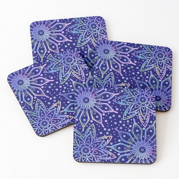 Item preview, Pastel Flower Mandalas on Blue designed and sold by humnoo.