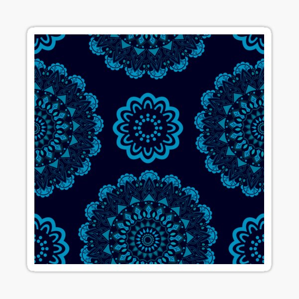 mandala  pattern template dark repeating floral Floor Pillows Sticker