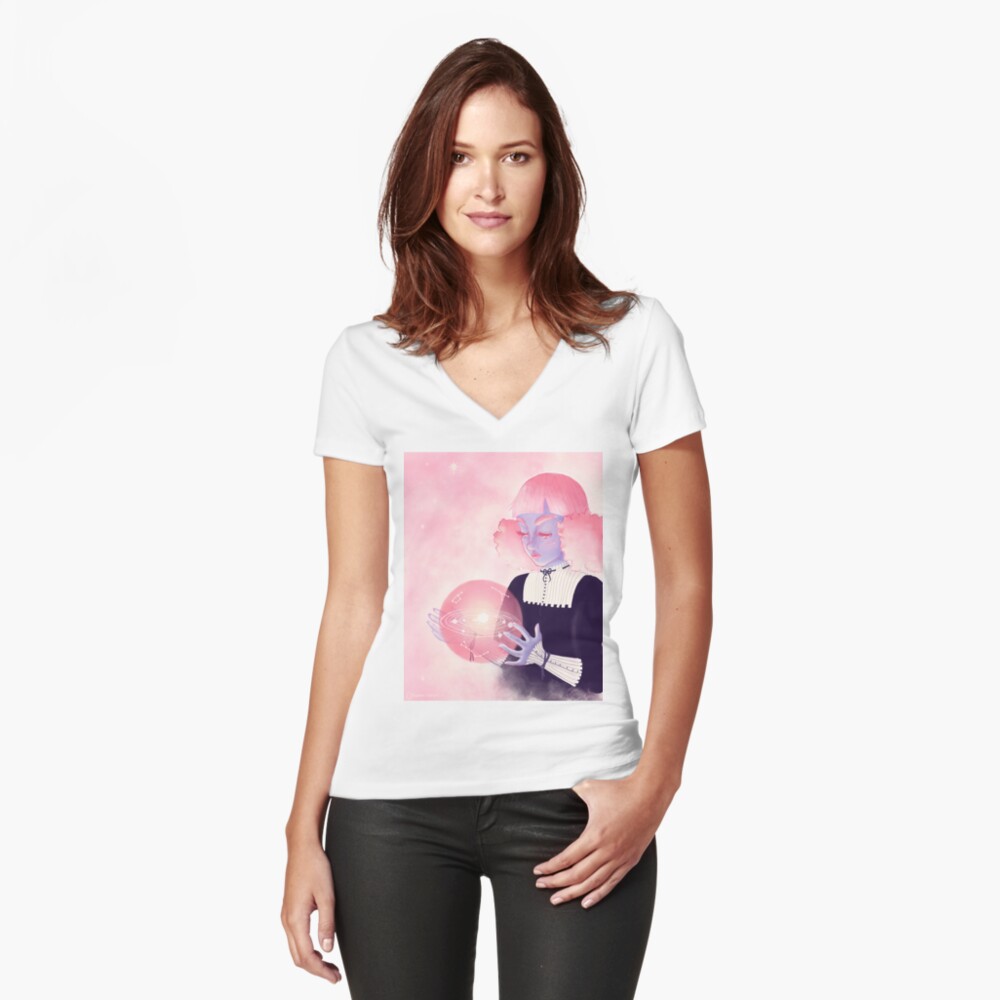 Item preview, Fitted V-Neck T-Shirt designed and sold by prismwizard.