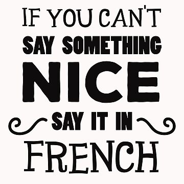 If You Can't Say Something Nice Say It In French T-Shirt If You Can't Say Something Nice Say It In French T-Shirt