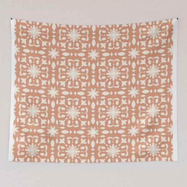 Item preview, symmetrical abstract pattern light brown and cream designed and sold by MaddaMom.