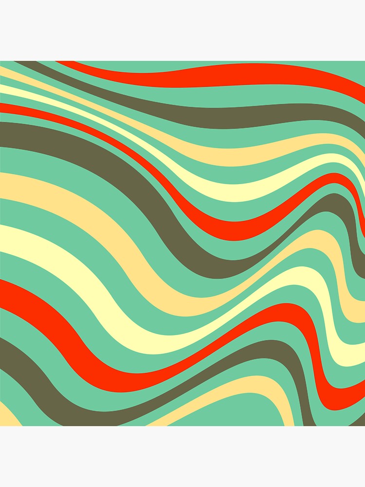 "Wavy Stripes in Muted Retro Colors" Sticker for Sale by VictorElements