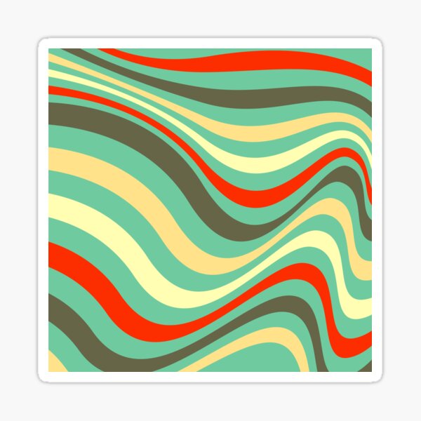 "Wavy Stripes in Muted Retro Colors" Sticker for Sale by VictorElements