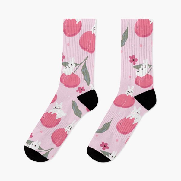 Item preview, cute rabbits and peaches designed and sold by burbura.